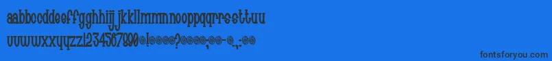 フォントChachie – 黒い文字の青い背景