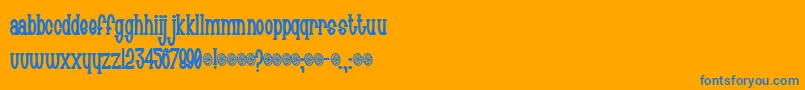 フォントChachie – オレンジの背景に青い文字