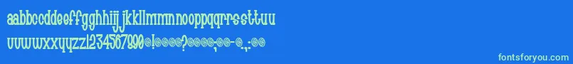 Chachie Font – Green Fonts on Blue Background