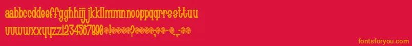 Chachie Font – Orange Fonts on Red Background