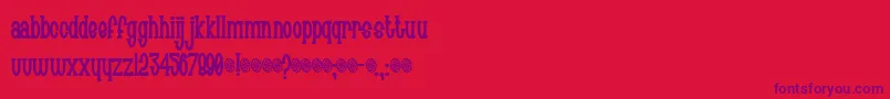 Chachie-Schriftart – Violette Schriften auf rotem Hintergrund