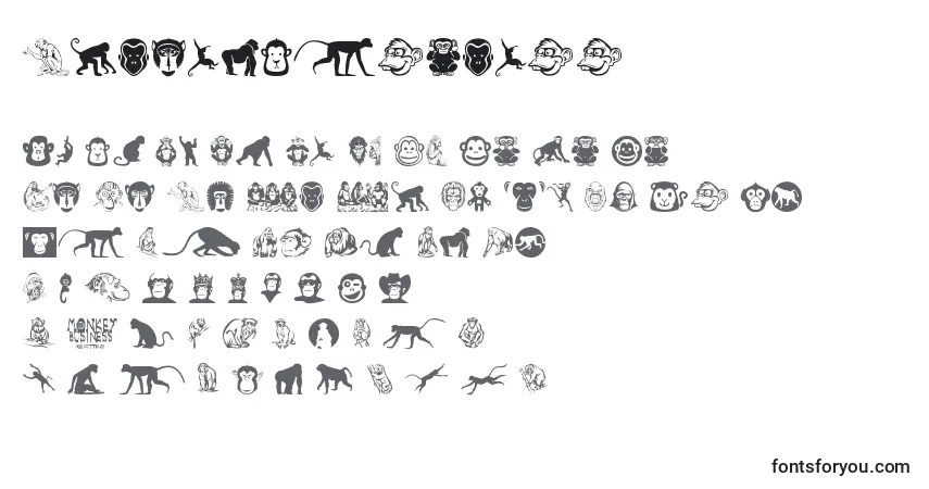 Schriftart MonkeyBusiness – Alphabet, Zahlen, spezielle Symbole