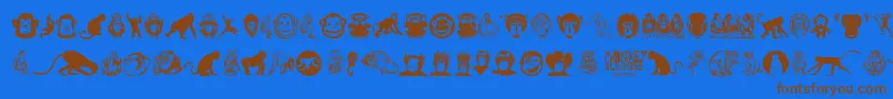 MonkeyBusiness Font – Brown Fonts on Blue Background