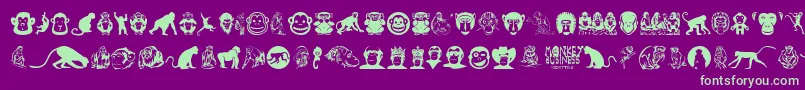 MonkeyBusiness Font – Green Fonts on Purple Background