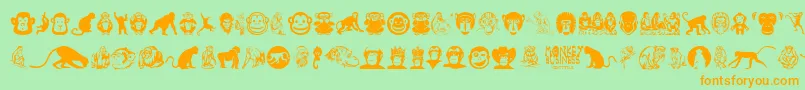 MonkeyBusiness Font – Orange Fonts on Green Background