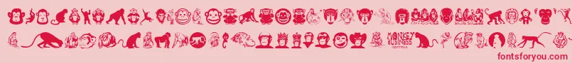 MonkeyBusiness Font – Red Fonts on Pink Background
