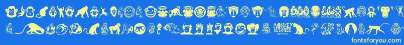 MonkeyBusiness Font – Yellow Fonts on Blue Background