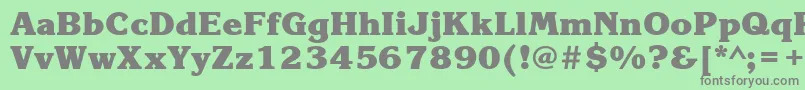 フォントKorinnablackettBold – 緑の背景に灰色の文字