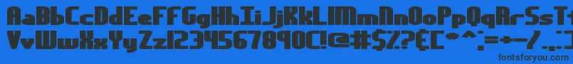 YesterdayBrk Font – Black Fonts on Blue Background