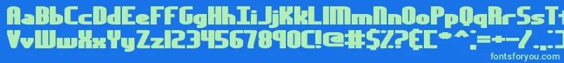YesterdayBrk Font – Green Fonts on Blue Background