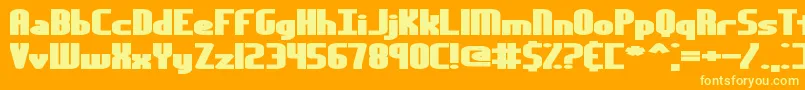 YesterdayBrk Font – Yellow Fonts on Orange Background
