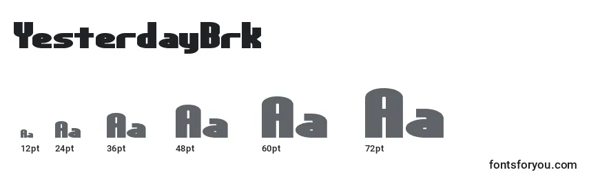 YesterdayBrk Font Sizes