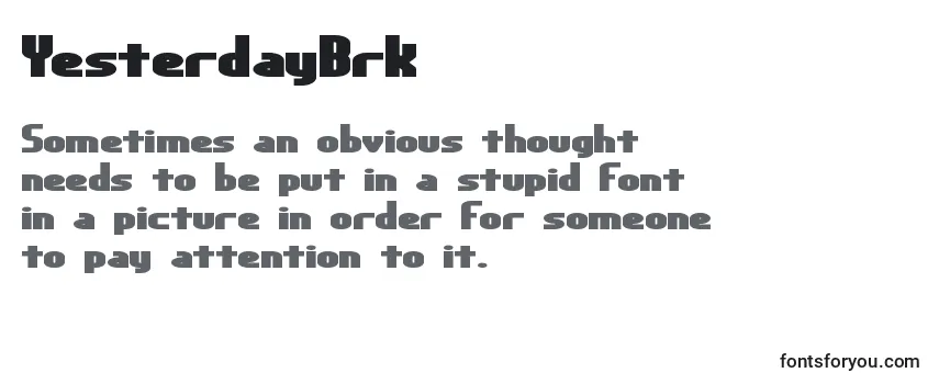 Review of the YesterdayBrk Font