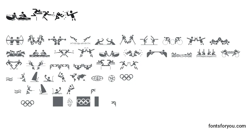 Schriftart Olympi – Alphabet, Zahlen, spezielle Symbole
