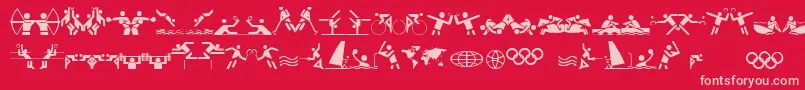 Olympi Font – Pink Fonts on Red Background