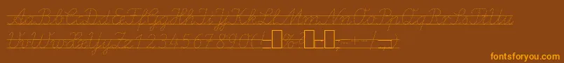 LaEl2Italic-Schriftart – Orangefarbene Schriften auf braunem Hintergrund