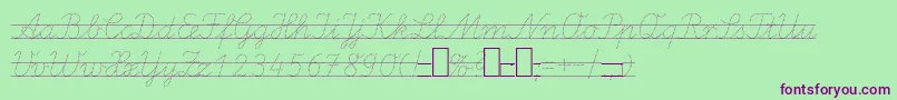 LaEl2Italic Font – Purple Fonts on Green Background