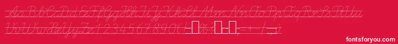 LaEl2Italic-fontti – valkoiset fontit punaisella taustalla