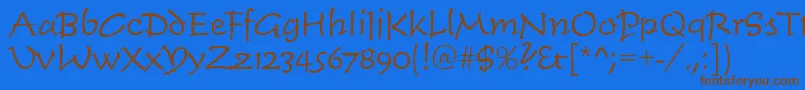 Timescrdlig Font – Brown Fonts on Blue Background