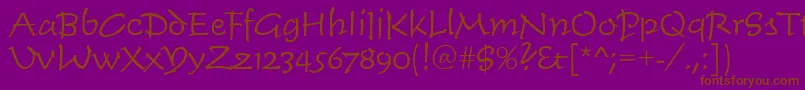 Timescrdlig Font – Brown Fonts on Purple Background