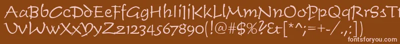 Timescrdlig Font – Pink Fonts on Brown Background
