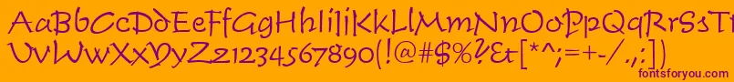 Timescrdlig Font – Purple Fonts on Orange Background