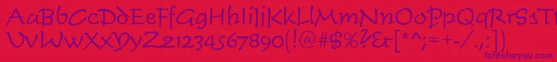 Timescrdlig Font – Purple Fonts on Red Background