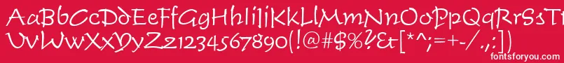 フォントTimescrdlig – 赤い背景に白い文字