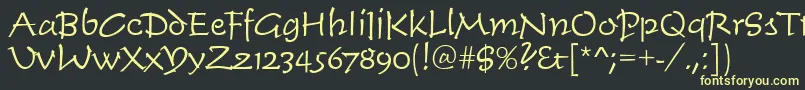 Timescrdlig Font – Yellow Fonts on Black Background