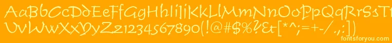 Timescrdlig Font – Yellow Fonts on Orange Background