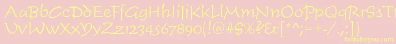 Timescrdlig Font – Yellow Fonts on Pink Background