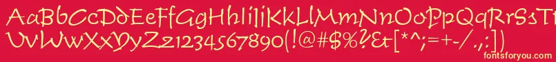 Timescrdlig Font – Yellow Fonts on Red Background