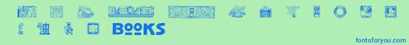 Slbookarts Font – Blue Fonts on Green Background