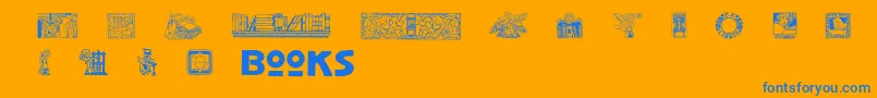Slbookarts Font – Blue Fonts on Orange Background