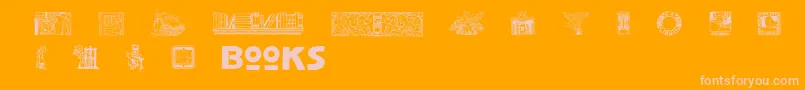 Slbookarts-Schriftart – Rosa Schriften auf orangefarbenem Hintergrund