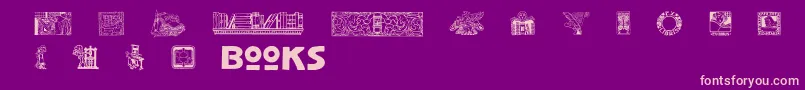 Slbookarts Font – Pink Fonts on Purple Background