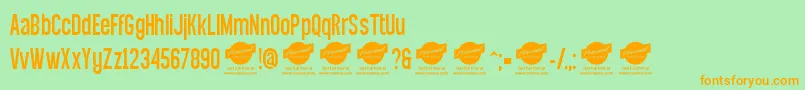 EqualsansDemo Font – Orange Fonts on Green Background