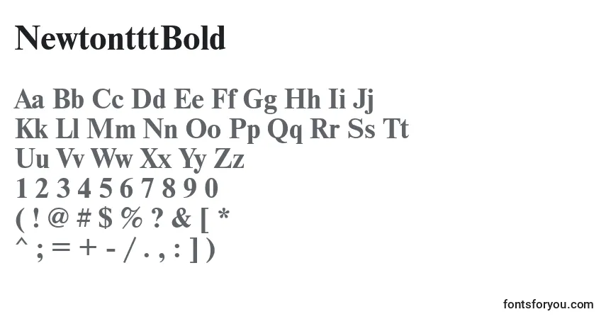 Czcionka NewtontttBold – alfabet, cyfry, specjalne znaki