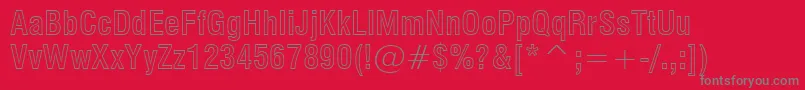 Swiss721BoldCondensedOutlineBt Font – Gray Fonts on Red Background