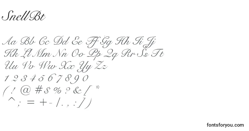 Schriftart SnellBt – Alphabet, Zahlen, spezielle Symbole