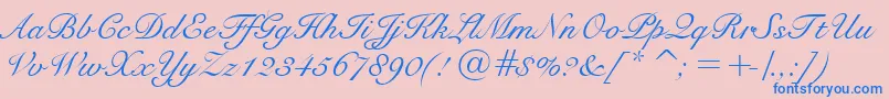 SnellBt Font – Blue Fonts on Pink Background