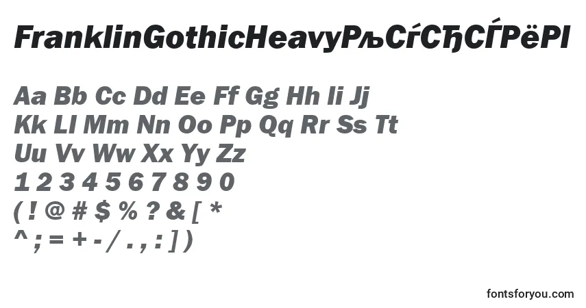 A fonte FranklinGothicHeavyРљСѓСЂСЃРёРІ – alfabeto, números, caracteres especiais