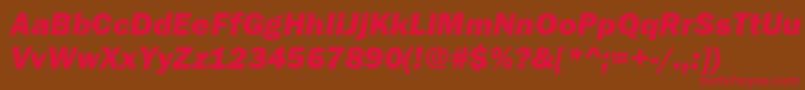 FranklinGothicHeavyРљСѓСЂСЃРёРІ Font – Red Fonts on Brown Background