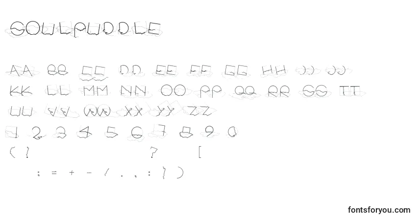 A fonte SoulPuddle – alfabeto, números, caracteres especiais