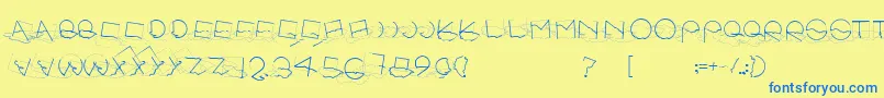 SoulPuddle Font – Blue Fonts on Yellow Background