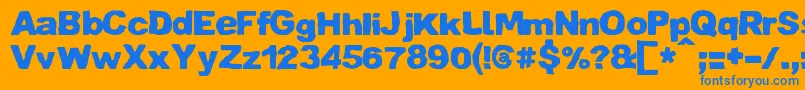 ZaiCrumpledpaper Font – Blue Fonts on Orange Background