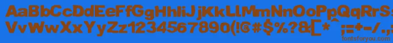 フォントZaiCrumpledpaper – 茶色の文字が青い背景にあります。