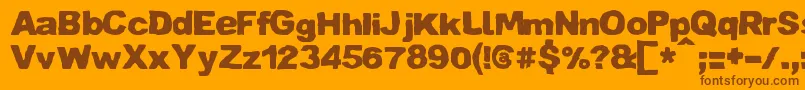 ZaiCrumpledpaper Font – Brown Fonts on Orange Background