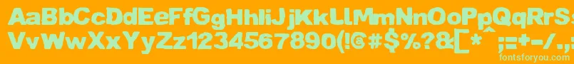 ZaiCrumpledpaper Font – Green Fonts on Orange Background