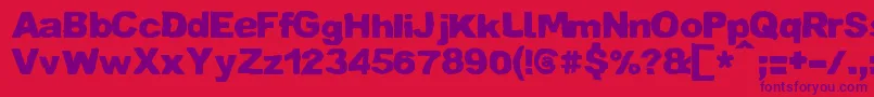ZaiCrumpledpaper Font – Purple Fonts on Red Background